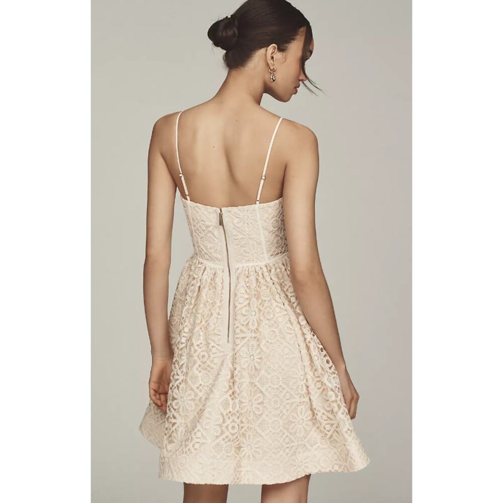 New Anthropologie Lace Basque-Waist Mini Dress - Size 4 - Picture 2 of 3